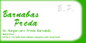 barnabas preda business card